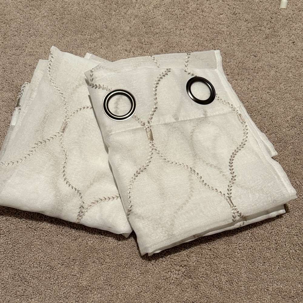 Elegant Gray Sheer Curtain Panel set of 2